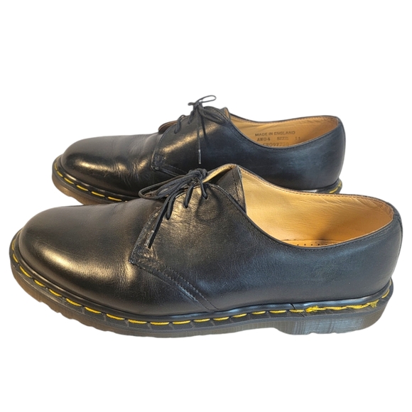 Dr. Martens Vintage Y2K Made in England Black Plain Toe Lace Up Blucher Size: 11 - Picture 2 of 11
